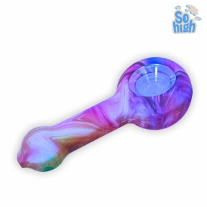 SOHIGH Smoke Shop Pipa Cubierta de Silicona de Colores Psycho – Vidrio y Silicona